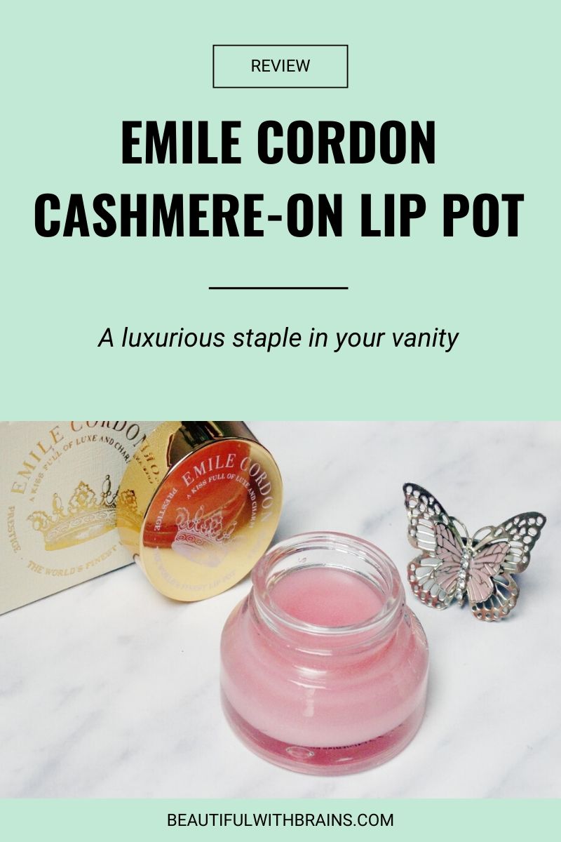 Emile Cordon Cashmere-On Lip Pot in Lisa review