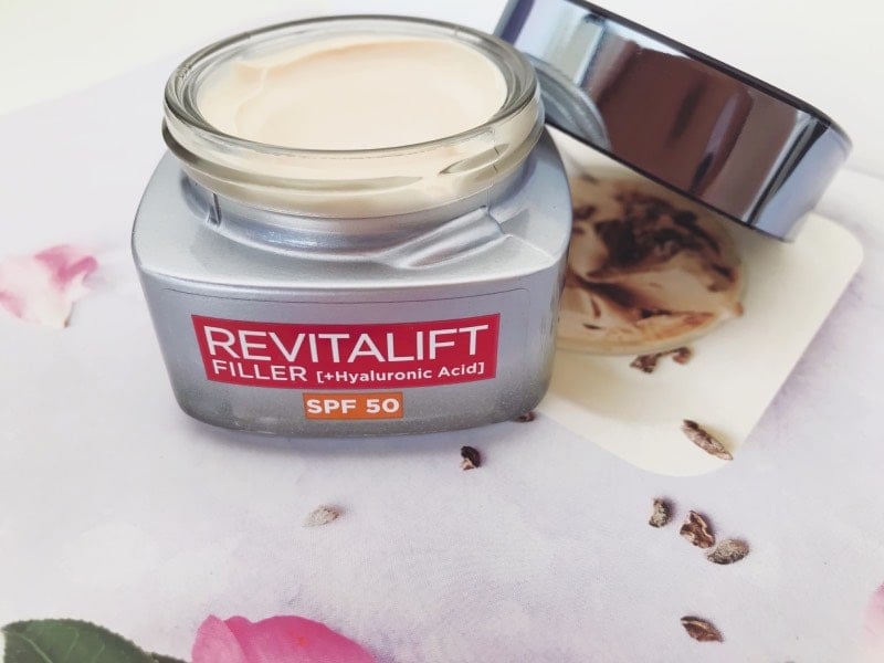 l'oreal revitalift filler + hyaluronic acid deep replumping anti-aging cream SPF 50