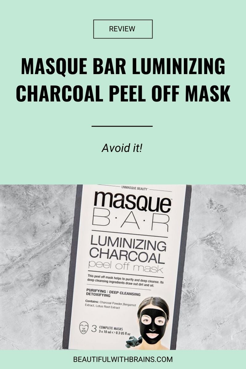 Masque Bar Luminizing Charcoal Peel Off Mask review