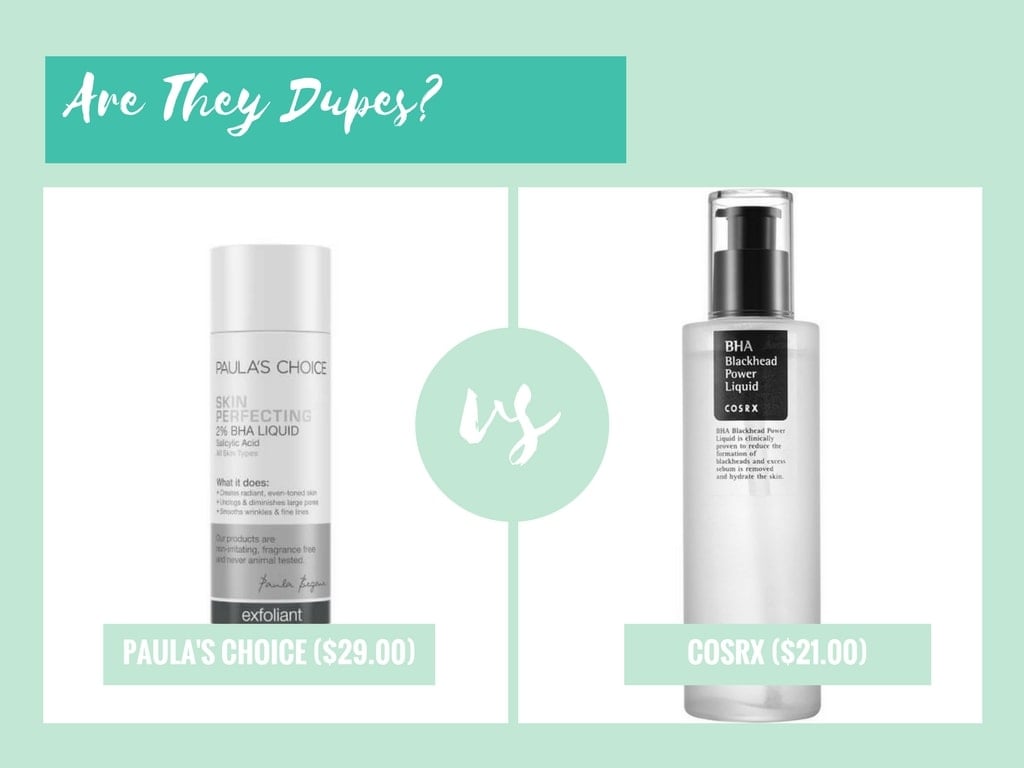 paulas choice skin perfecting 2 bha liquid vs cosrx bha blackhead power liquid