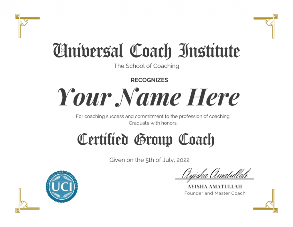 certified group coach certification